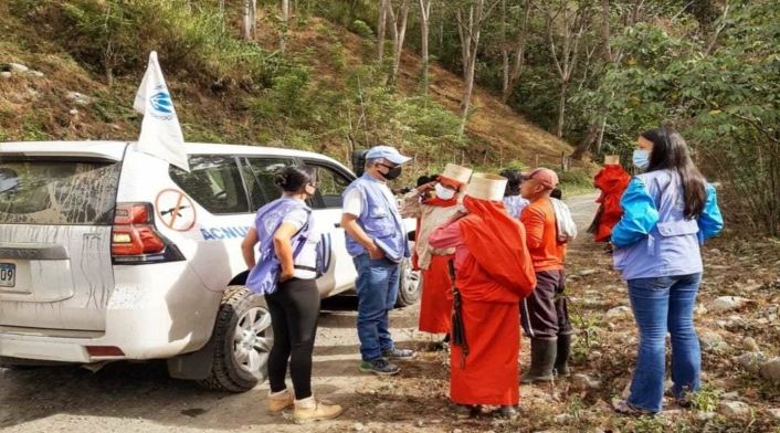 Visita de Acnur a los desplazados en Ituango, Antioquia.