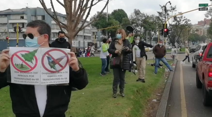 Protesta por tala de árboles Suba