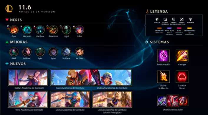 League of Legends versión 11.6
