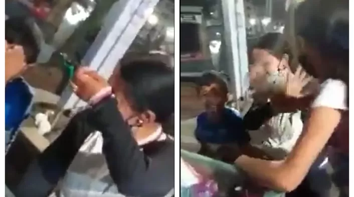 Niños le pegan a la mamá en Armenia