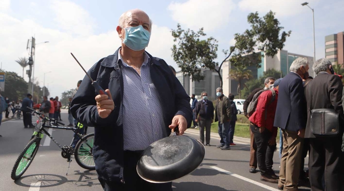 Protestas en Bogotá / Dueños de buses provisionales del SITP