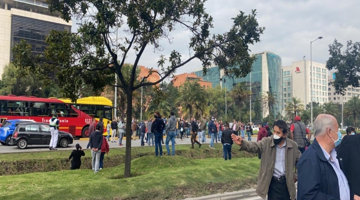 Protestas en Bogotá / Dueños de buses provisionales del SITP
