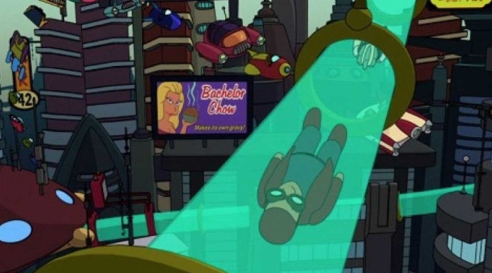 Hipertubo de Futurama transporta personas