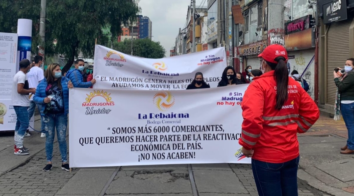 Protesta de comerciantes de San Victorino