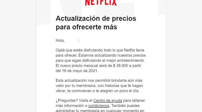 Anuncio emitido Netflix