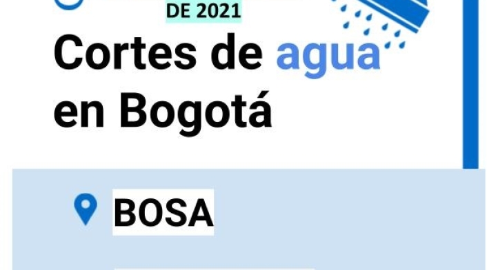 Cortes de agua en Bogotá para el 09 de abril