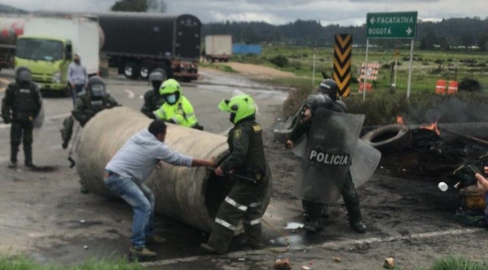 Protestas en Facatativá, en Cundinamarca