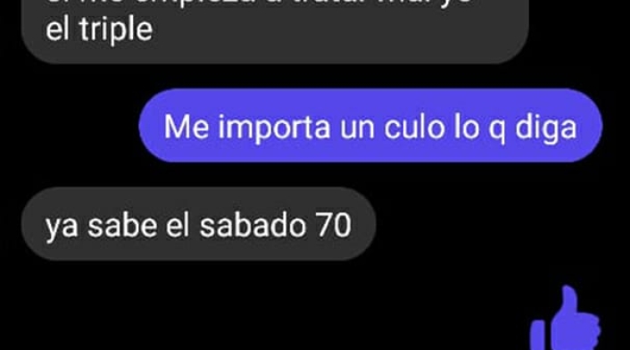 Mensaje extorsión a menor de edad