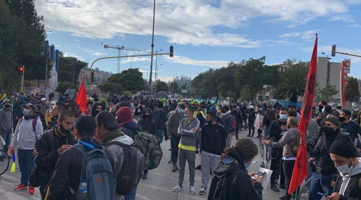 Bloqueos en Suba durante el Paro Nacional del 28 de abril de 2021