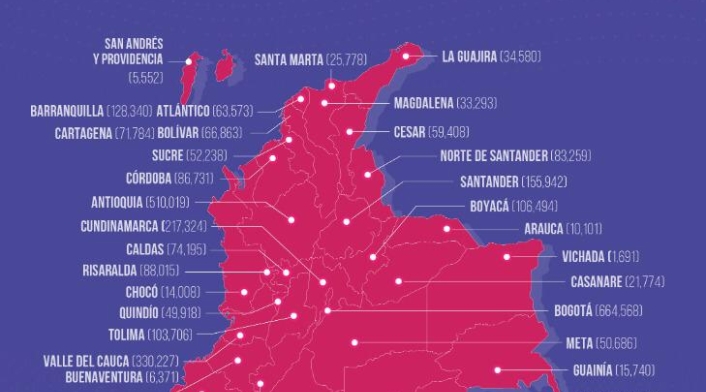 Tabla de vacunación covid-19 en Colombia con corte al 15 de abril a medianoche