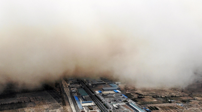 Tormenta de arena en Gansu (China)