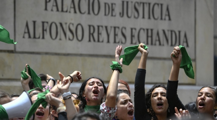 Protesta a favor del aborto en Colombia