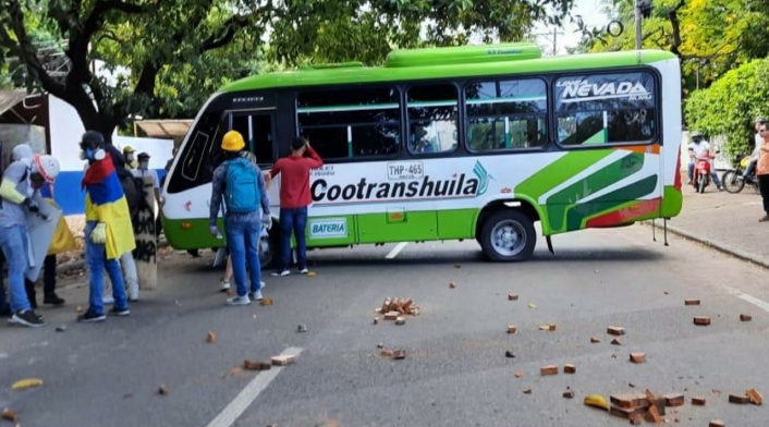 Bus Incinerado en Neiva