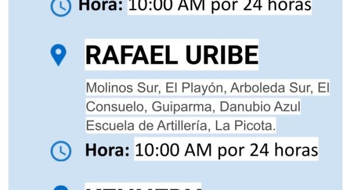 Cortes de agua para el jueves 13 de mayo en Bogotá