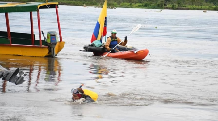 Fraylejon durante su recorrido por el río Magdalena