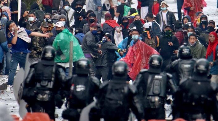 Disturbios en Bogotá durante las marchas del 1 de mayo de 2021