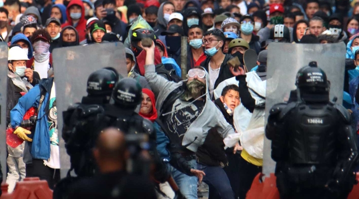 Disturbios en Bogotá durante las marchas del 1 de mayo de 2021