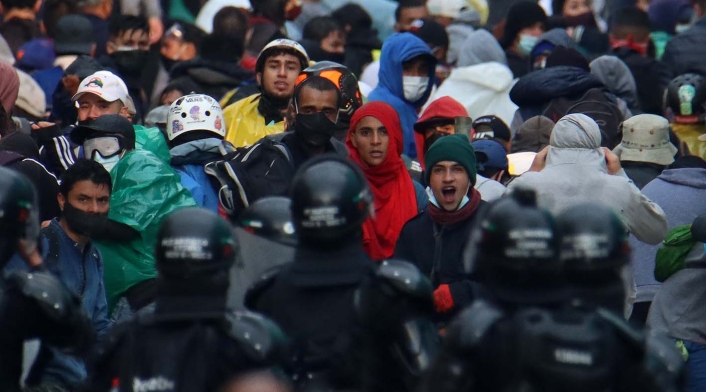 Disturbios en Bogotá durante las marchas del 1 de mayo de 2021