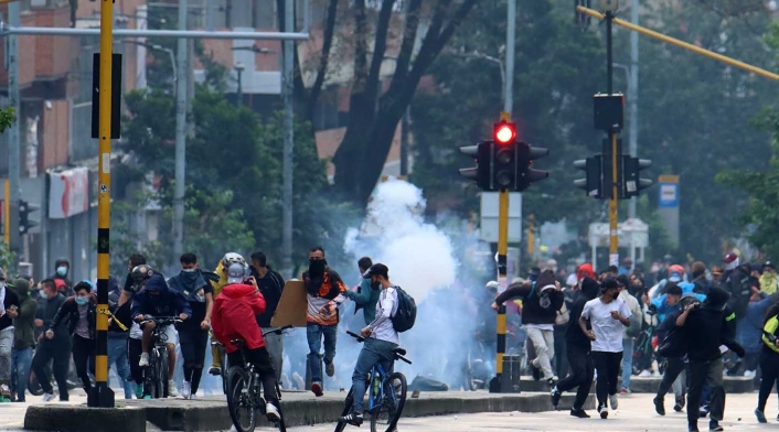 Disturbios en Bogotá durante las marchas del 1 de mayo de 2021
