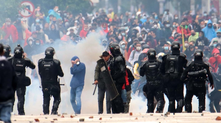 Disturbios en Bogotá durante las marchas del 1 de mayo de 2021