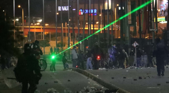 ENFRENTAMIENTOS ENTRE MANIFESTANTES Y POLICIA DEL ESMAD EN SOACHA