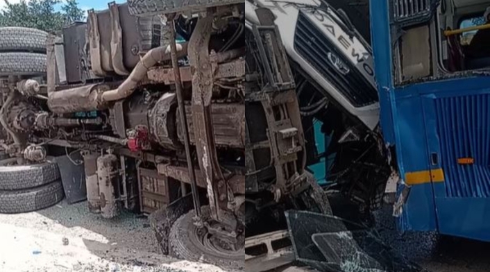 Monumental accidente entre tractomula y SITP en la Avenida Boyacá