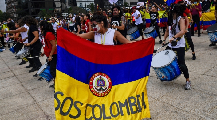 Protestas en México por Colombia