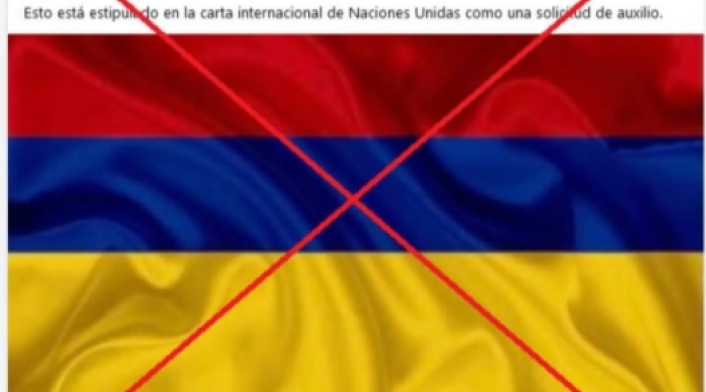 Publicación sobre bandera al revés