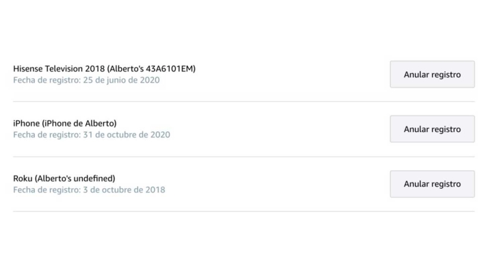Registro Amazon Prime Video
