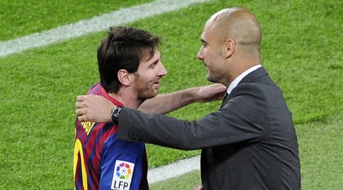 Pep Guardiola y Lionel Messi