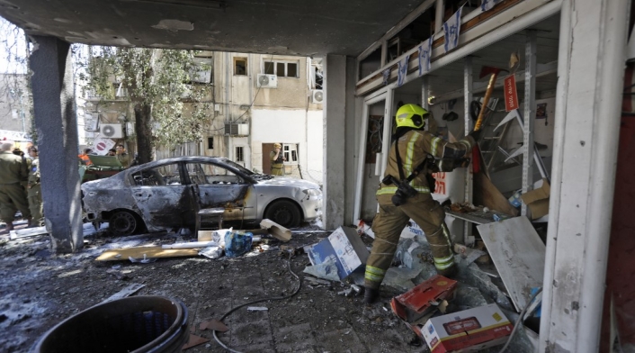 Zona de Tel Aviv tras ataque de misil Zona de Tel Aviv tras ataque de misil