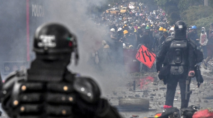 Protestas del paro nacional, en Medellín.