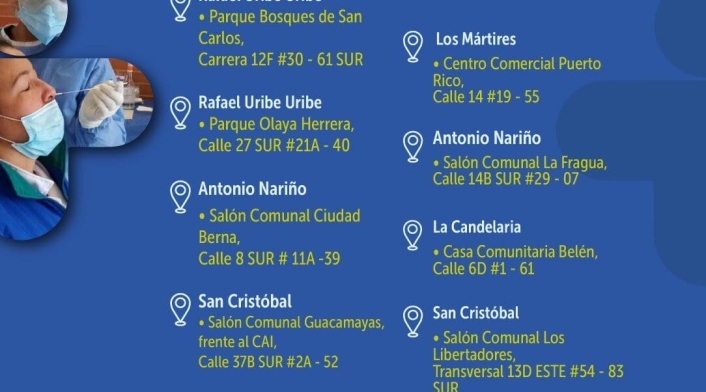 Lugares para hacerse pruebas covid en Bogotá el 21 de junio