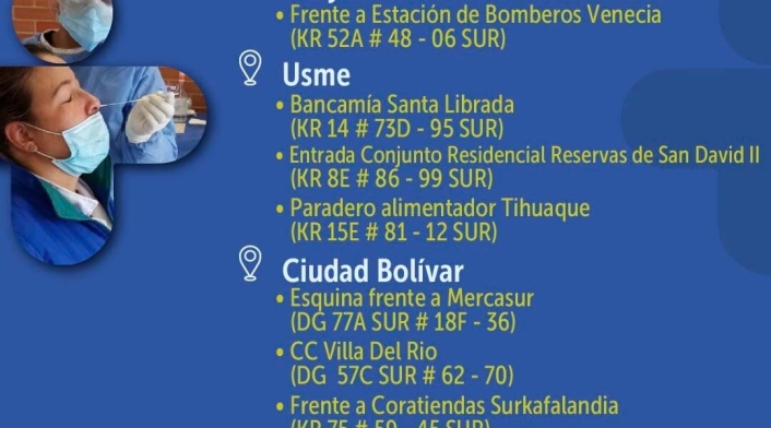 Lugares para hacerse pruebas covid en Bogotá el 21 de junio