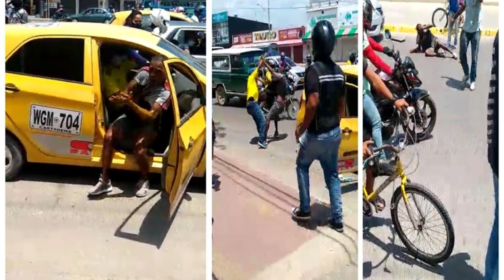 El hombre salió mal librado mientras que el taxista debió pagar la lavada del carro