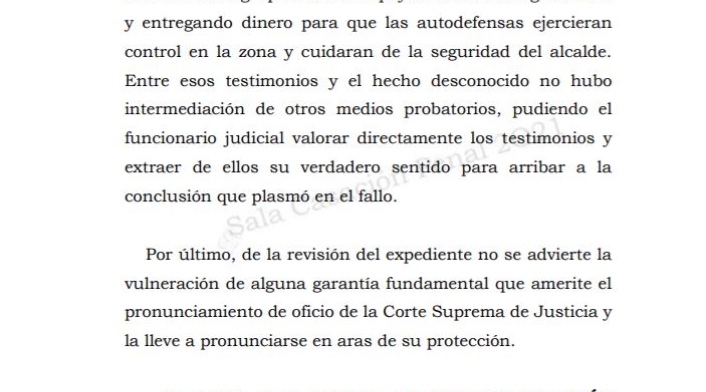 CONDENA CONTRA EXALCALDE DE BOJAYÁ