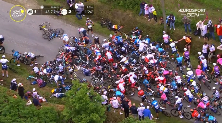 Caída Tour de Francia 2021, etapa 1