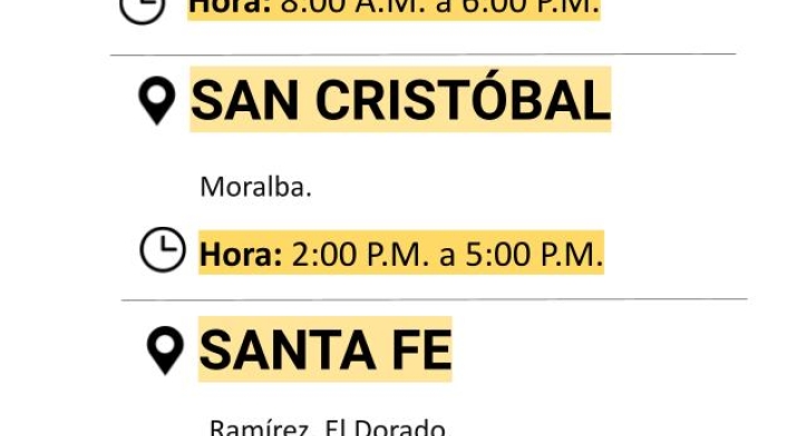 Cortes de luz para el miércoles 23 de junio