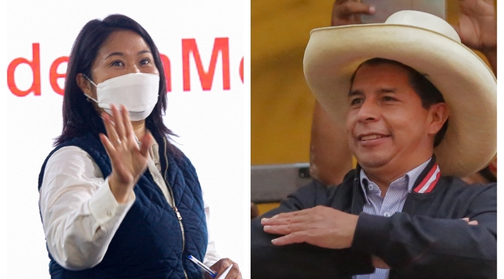 Keiko Fujimori y Pedro Castillo se disputan la Presidencia de Perú