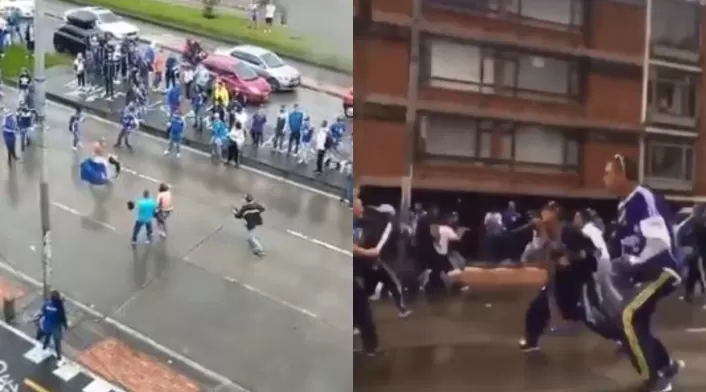 Pelea a machete de hinchas de Millonarios