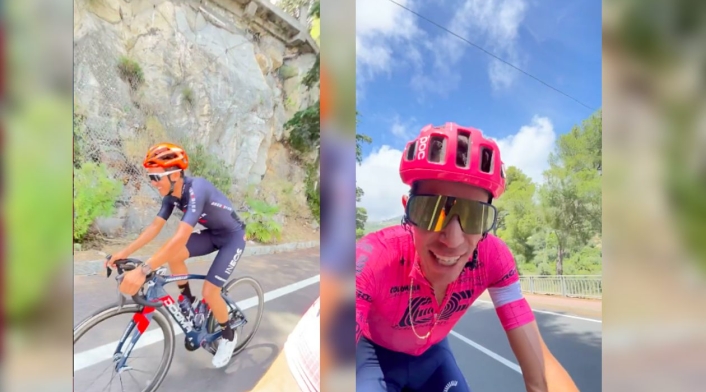 Rigoberto Urán y Richard Carapaz antes del Tour de Francia 2021