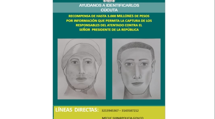 Cartel de señalados de atentas contra el presidente Iván Duque