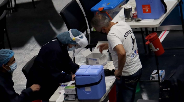 Vacunación anticovid en el Movistar Arena