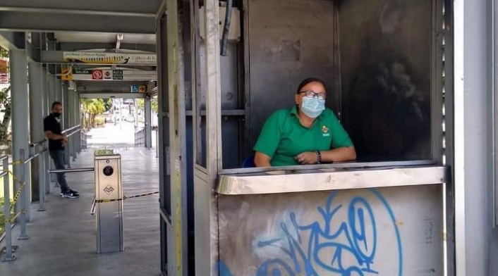 Estación de Megabús vandalizada