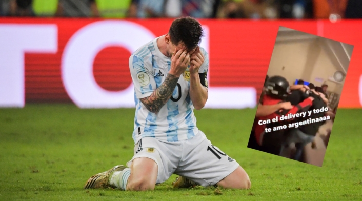 argentina futbol: domiciliario en celebración