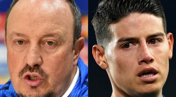 Rafa Benítez y James Rodríguez