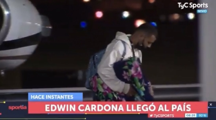 Edwin Cardona llegó a Argentina