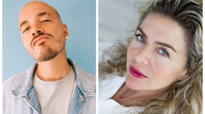 J Balvin y Margarita Rosa de Francisco