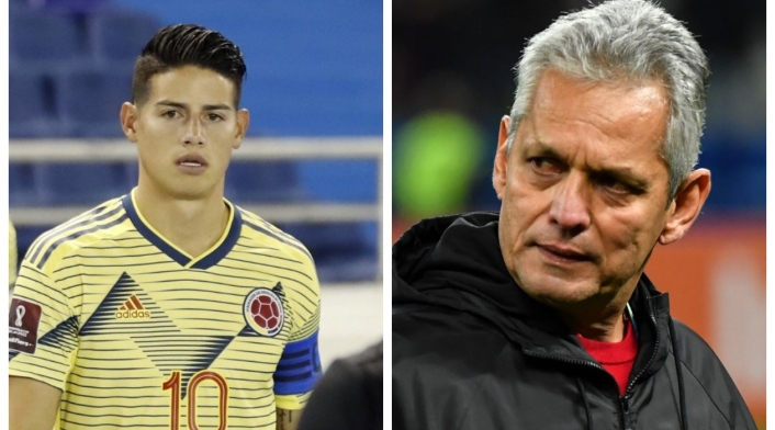 James Rodríguez y Reinaldo Rueda
