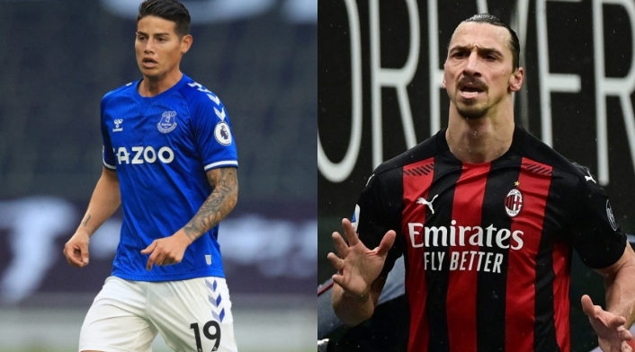 James Rodríguez, Zlatana Ibrahimovic, Milán de Italia